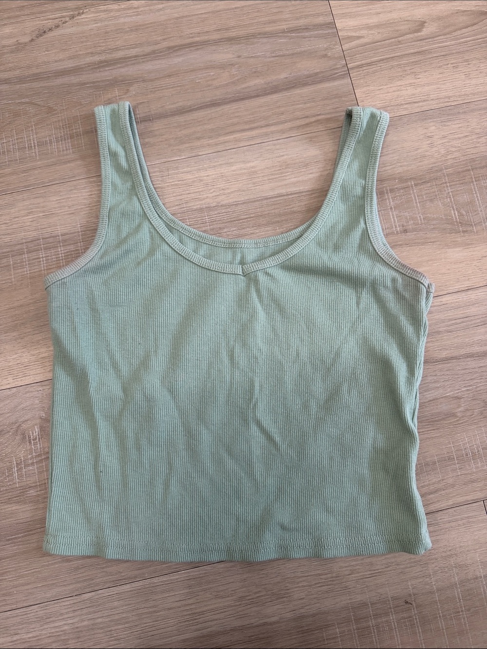 Women’s Ribbed Scoop Neck Tank Top - Sage Green